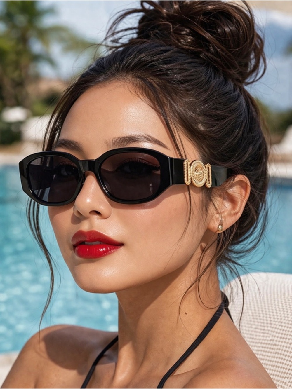 Crown Envy Luxe Sunglasses Versace-Inspired | Black | Designer Vibe